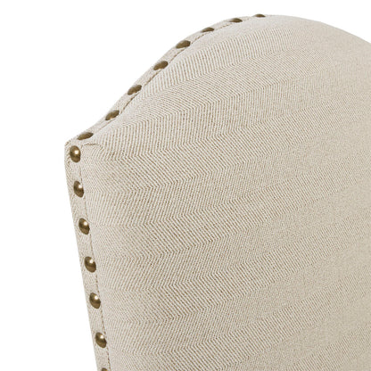 Foster Set of 2 High Back Dining Chairs with Skirts - Beige