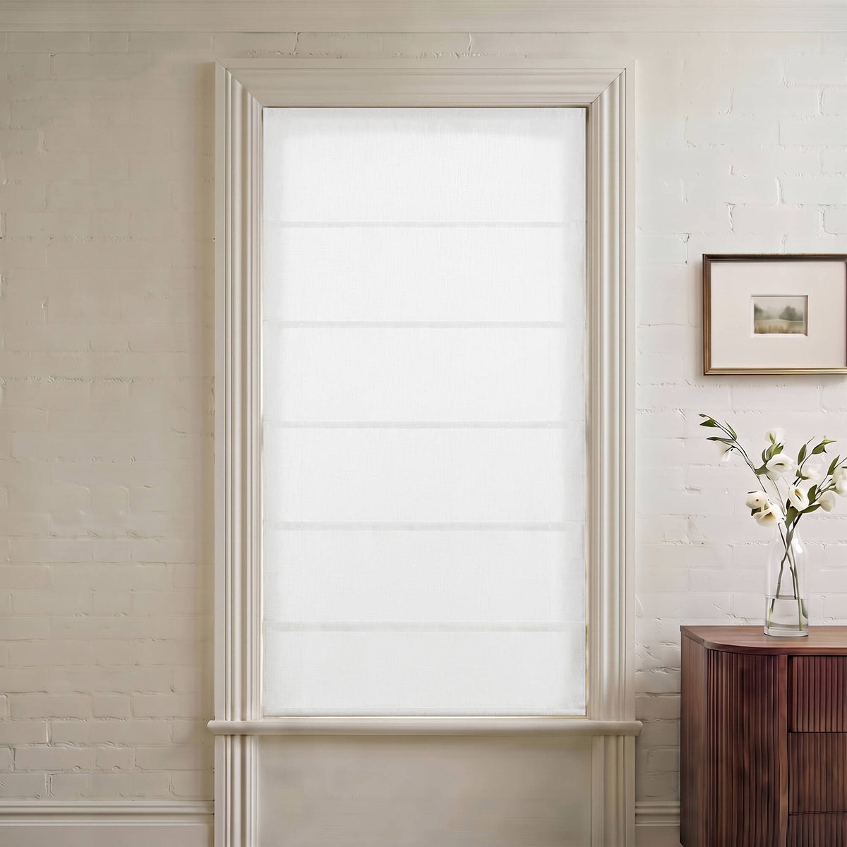 Emery Cordless Roman Shade - White