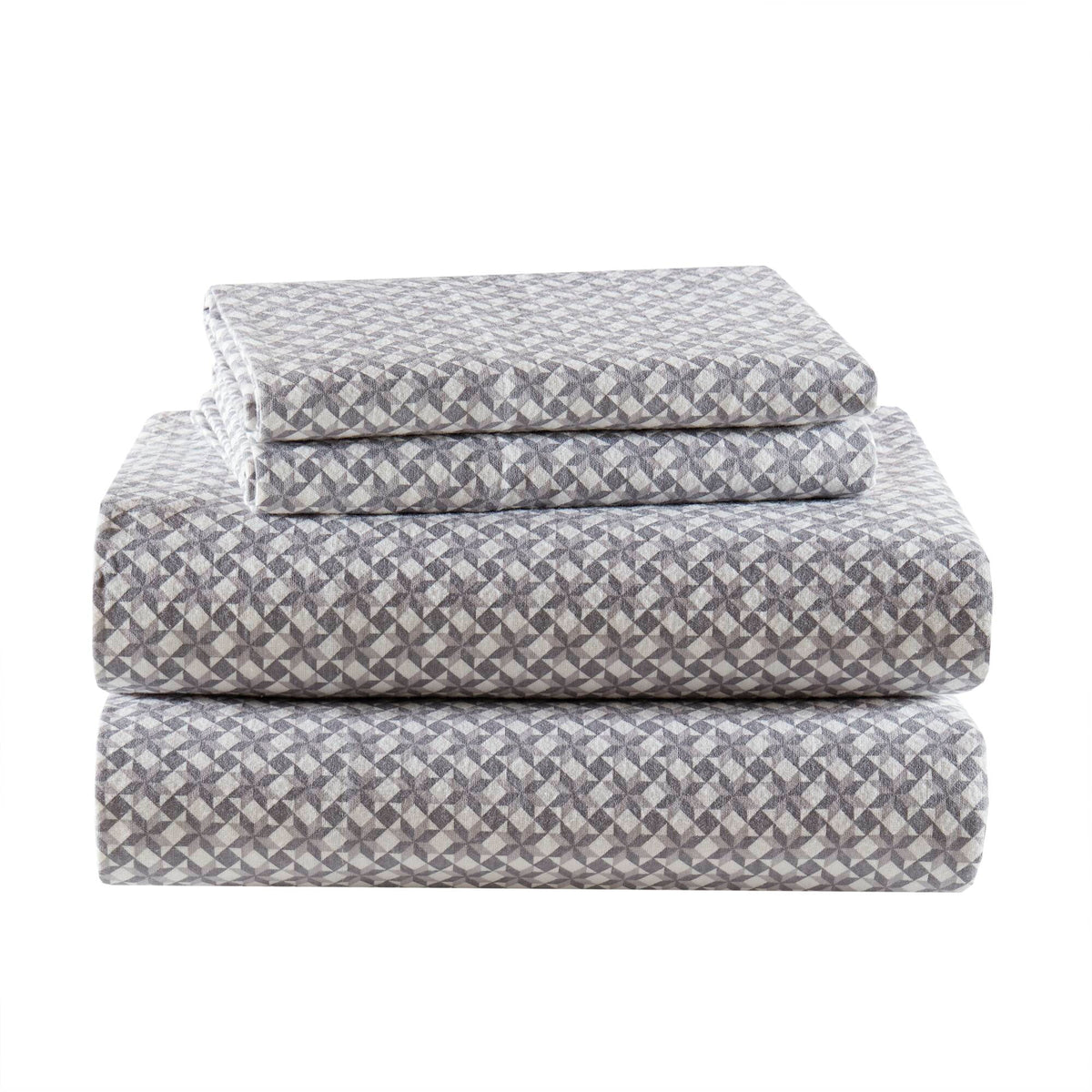 Cozy Cotton Flannel Printed Sheet Set - Snowflake