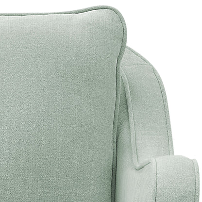 Brianne Upholstered Swivel Curved Armchair - Light Green