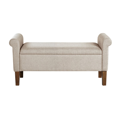 Aubrey Upholstered Storage Bench - Cream
