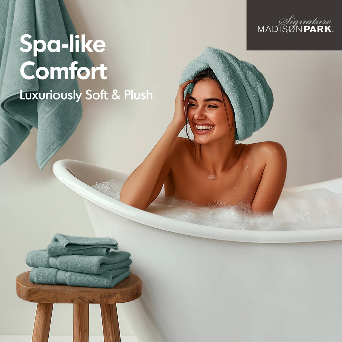 800GSM 100% Cotton 8 Piece Towel Set - Dusty Green