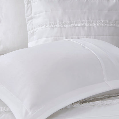 Celeste 4 Piece Microfiber 2-in-1 Duvet Set - White