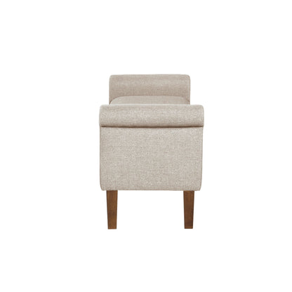 Aubrey Upholstered Storage Bench - Cream