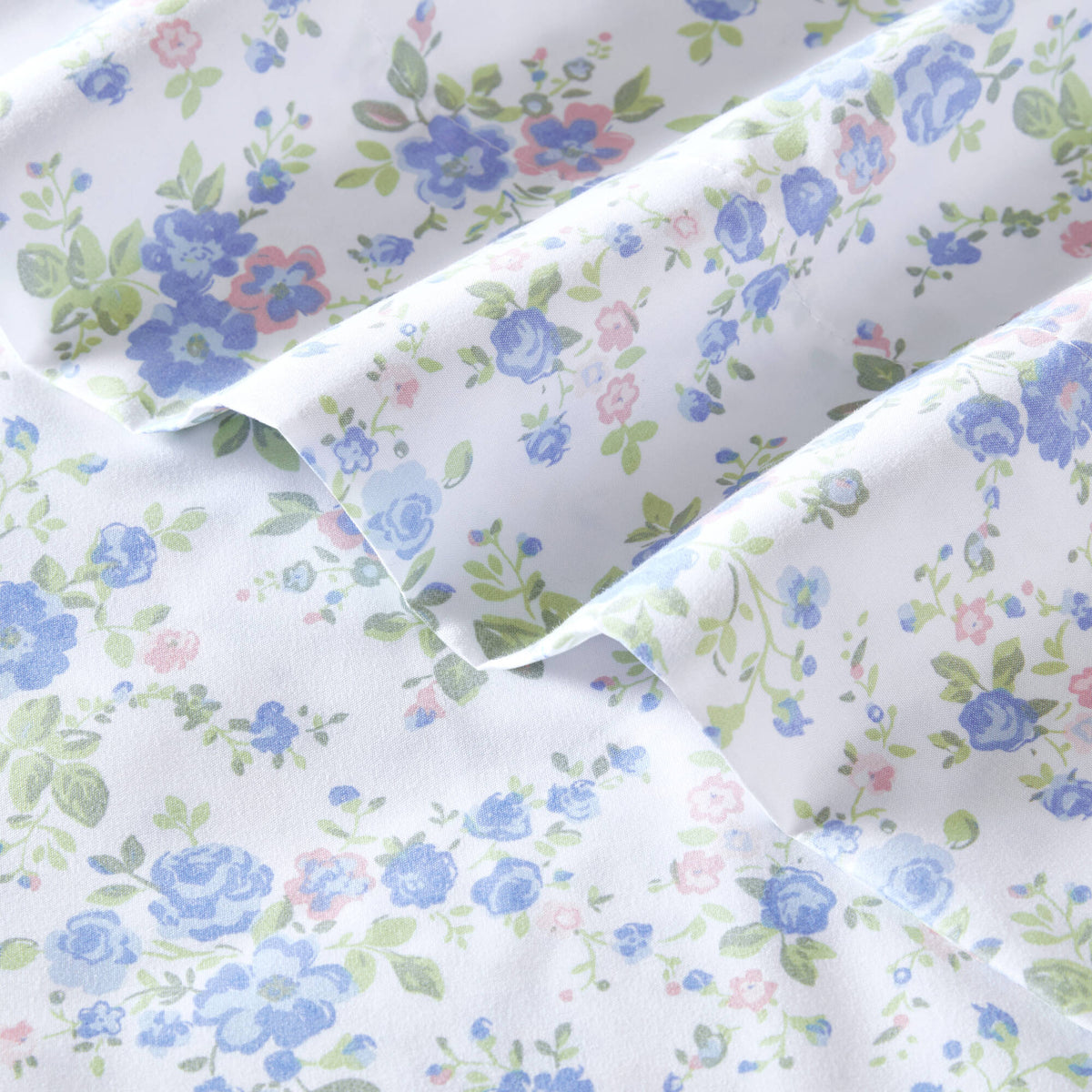 Printed Microfiber Sheet Set - Blue Floral