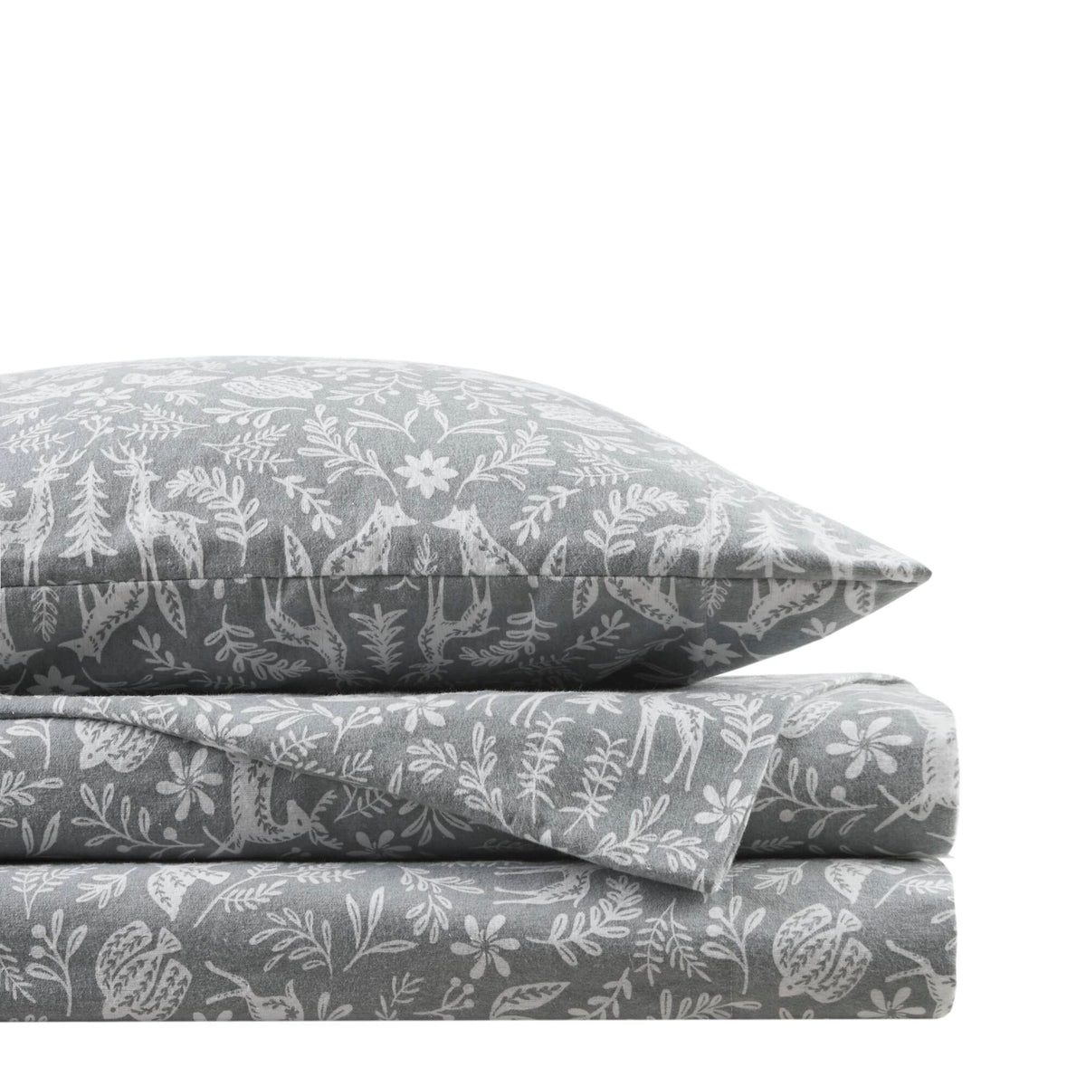 Cozy Cotton Flannel Printed Sheet Set - Winter Fauna