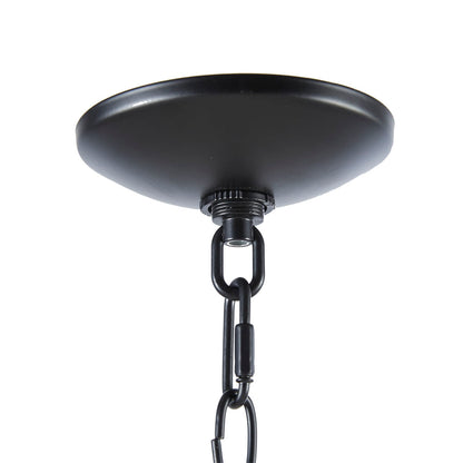 Brighton 6-Light Farmhouse Metal Chandelier - Matte Black