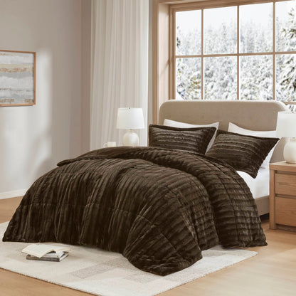 Duke Faux Fur Comforter Mini Set - Chocolate