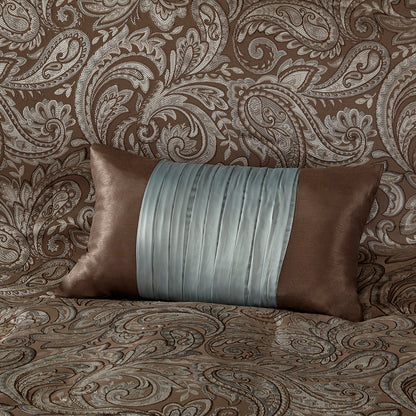 Aubrey 6 Piece Duvet Cover Set - Blue/Brown