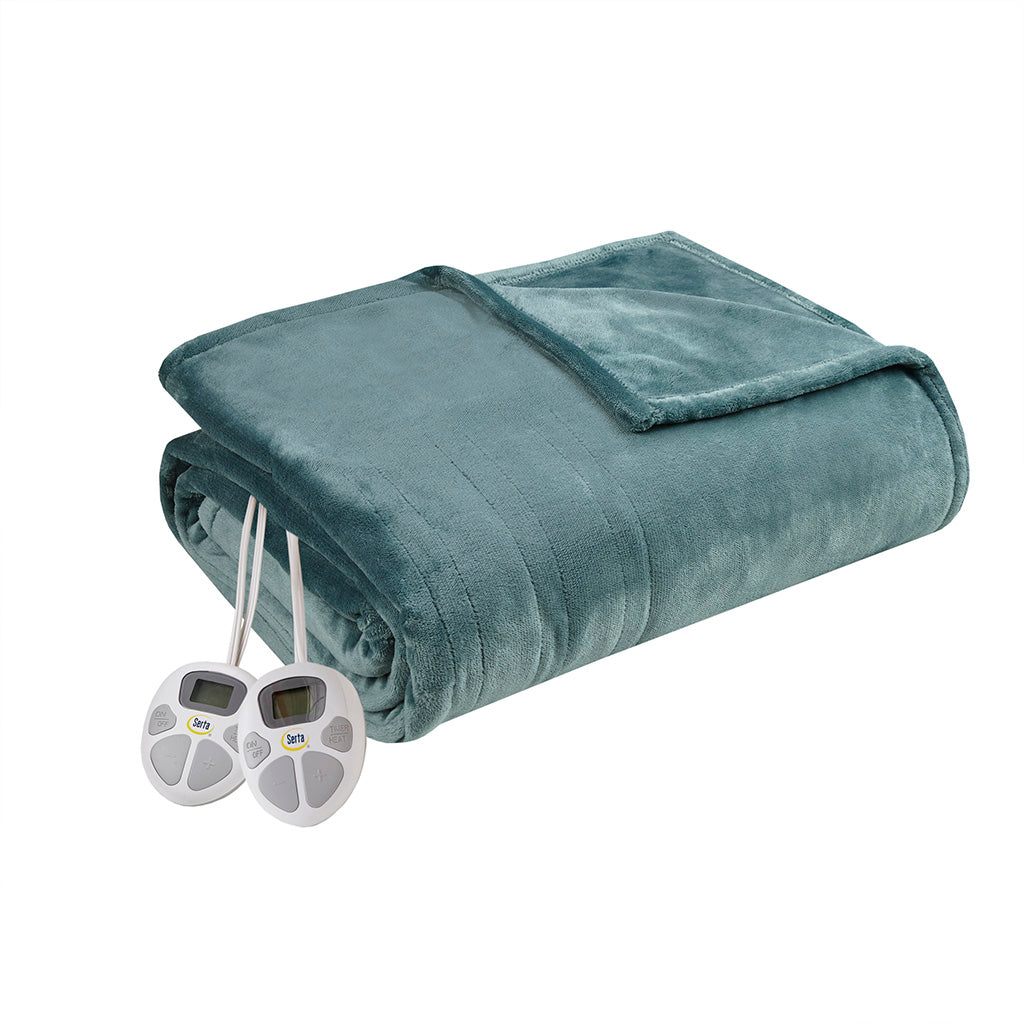 Plush Heated Blanket - Teal