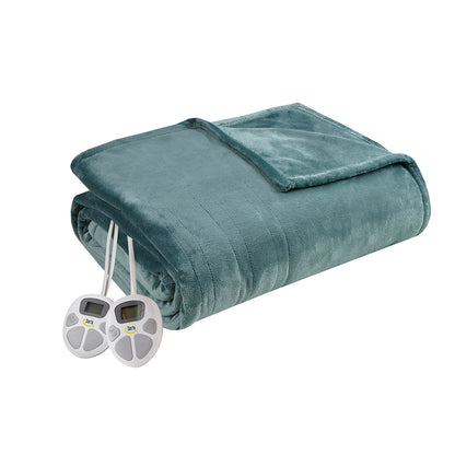 Plush Heated Blanket - Teal
