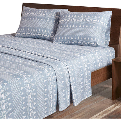 Cotton Flannel Sheet Set - Blue Winter Frost