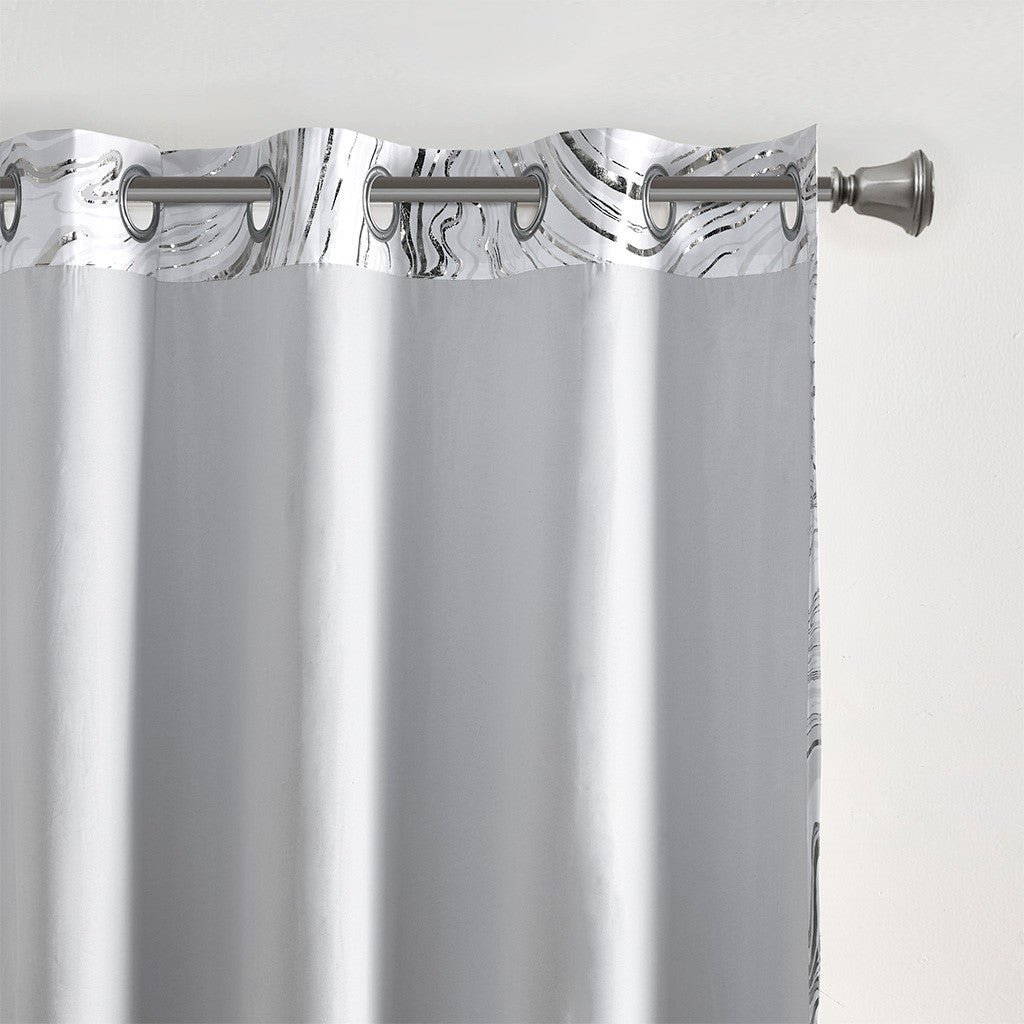 Rebecca Grommet Top Metallic Printed Total Blackout Curtain