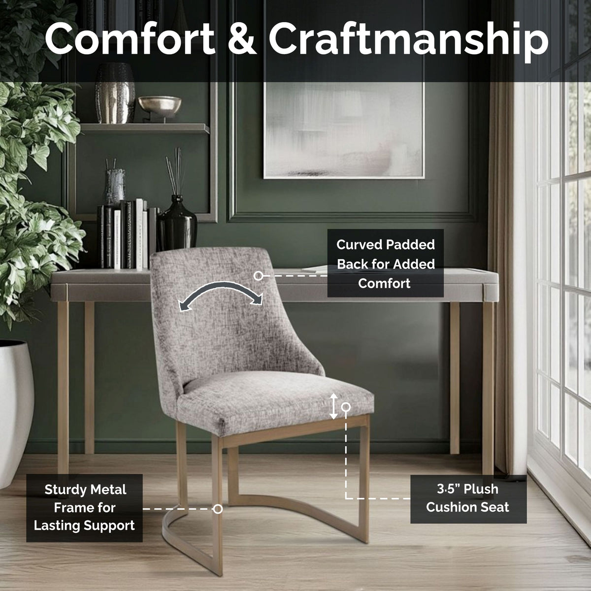 Bryce Upholstered Dining Chair (Set of 2) - Cream