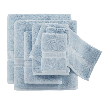 800GSM 100% Cotton 8 Piece Towel Set - Light Blue