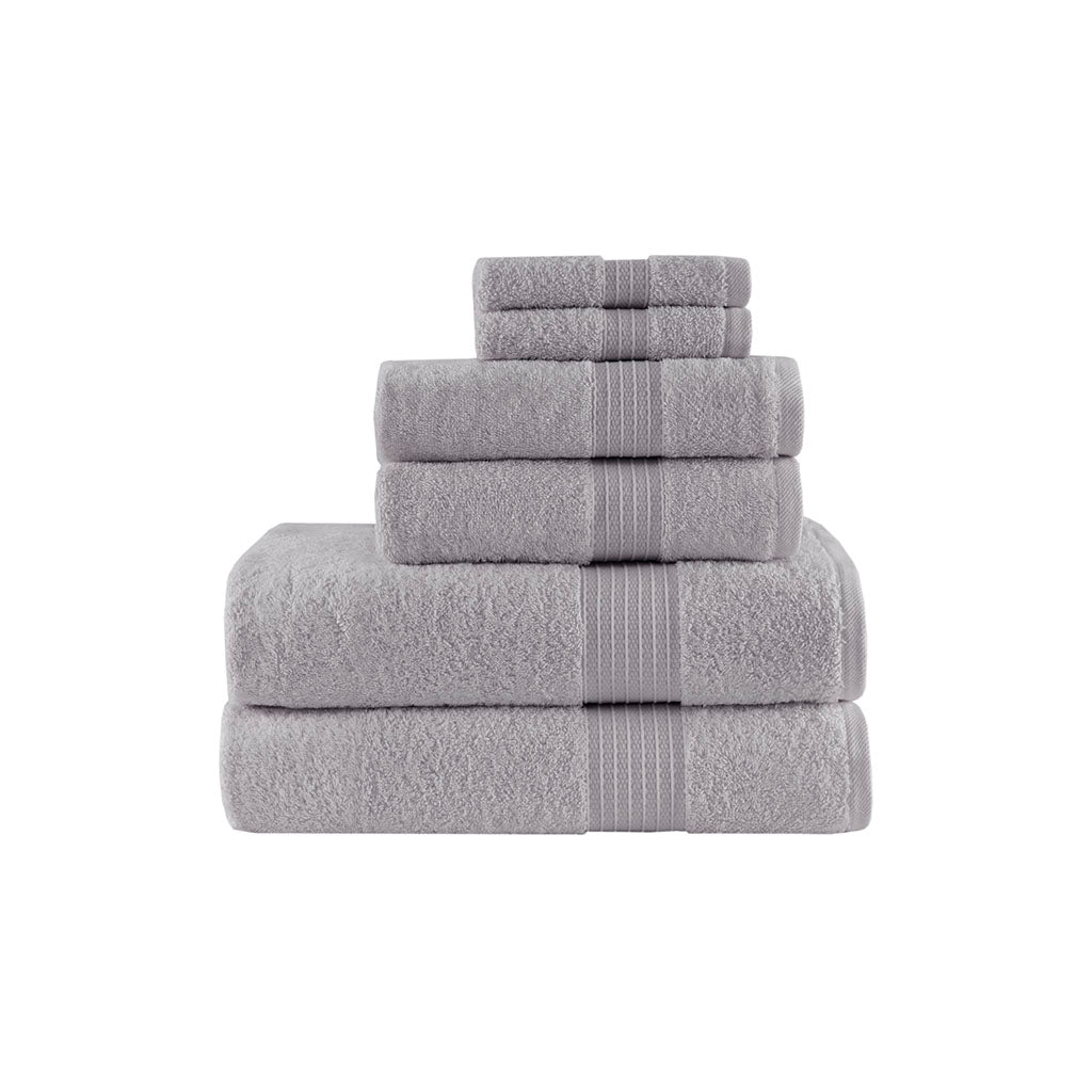 Organic 6 Piece Organic Cotton Towel Set - Grey