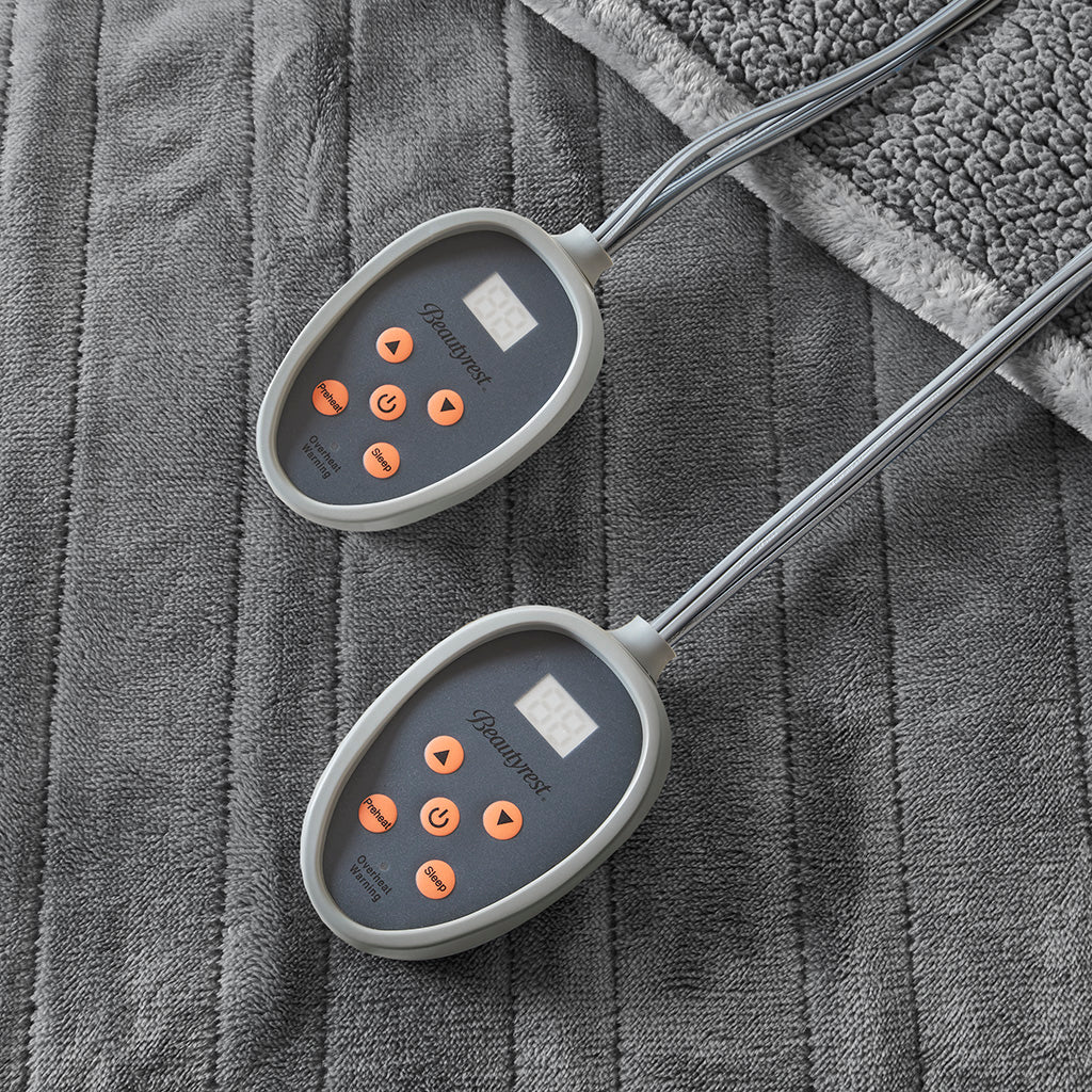 Heated Microlight to Berber Blanket - Grey