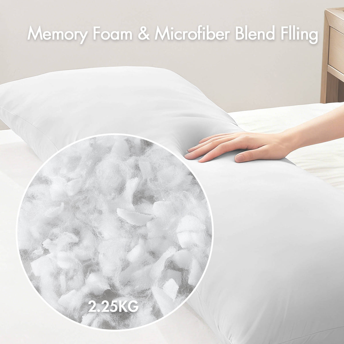 Lumi cooling body pillow - White
