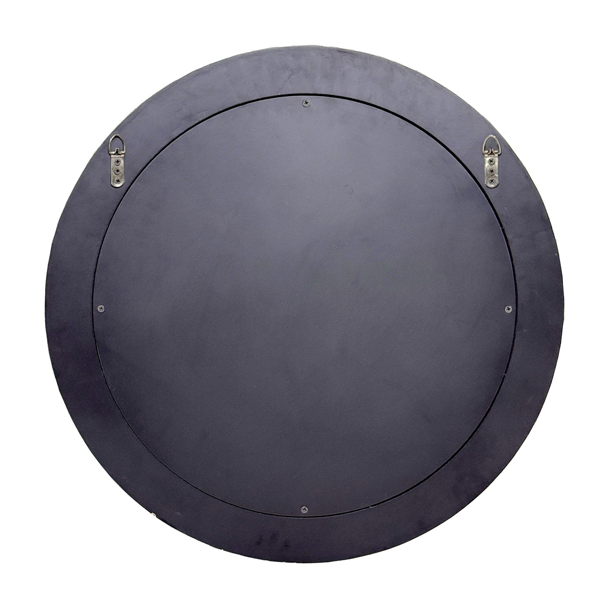 24"D Round Capiz Shell Mosaic Wall Mirror/  Odeon - Black/Natural