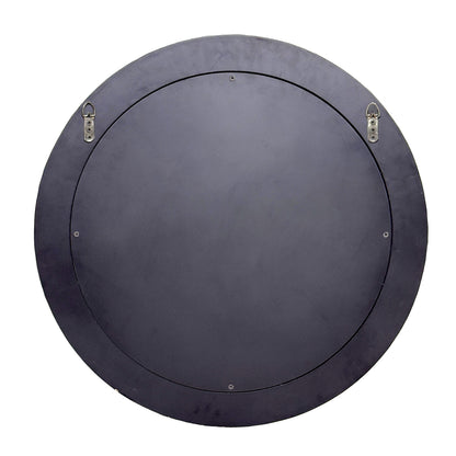 24"D Round Capiz Shell Mosaic Wall Mirror/  Odeon - Black/Natural
