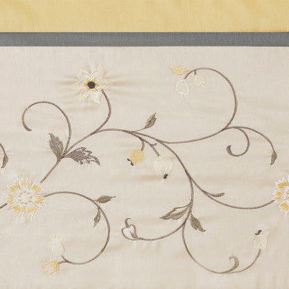 Serene Embroidered Window Valance - Yellow