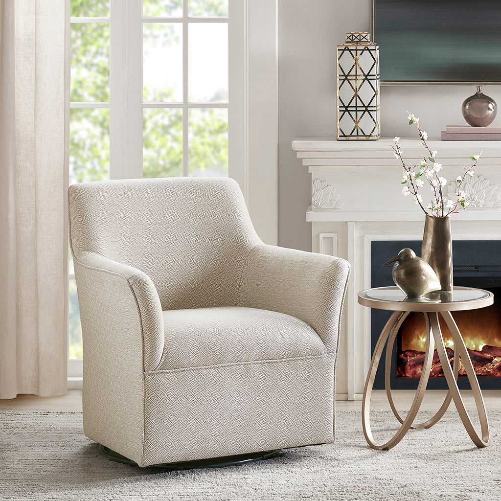 Augustine Swivel Glider Chair - Cream