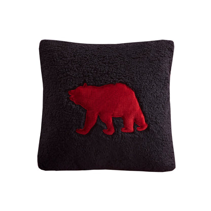 Alton Plush to Sherpa Down Alternative Comforter Set - Red/Black