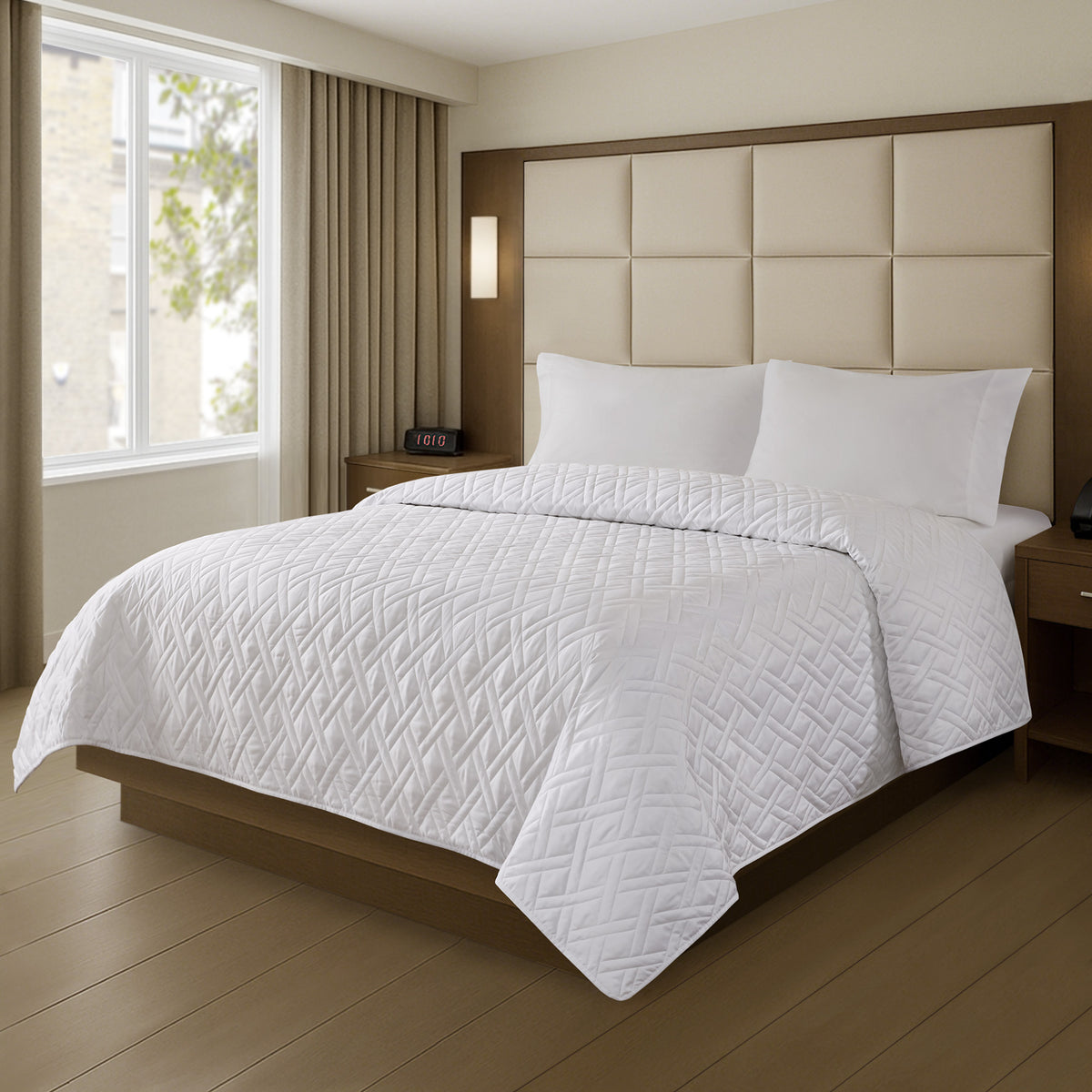 Plain Weave Premium Coverlet - White