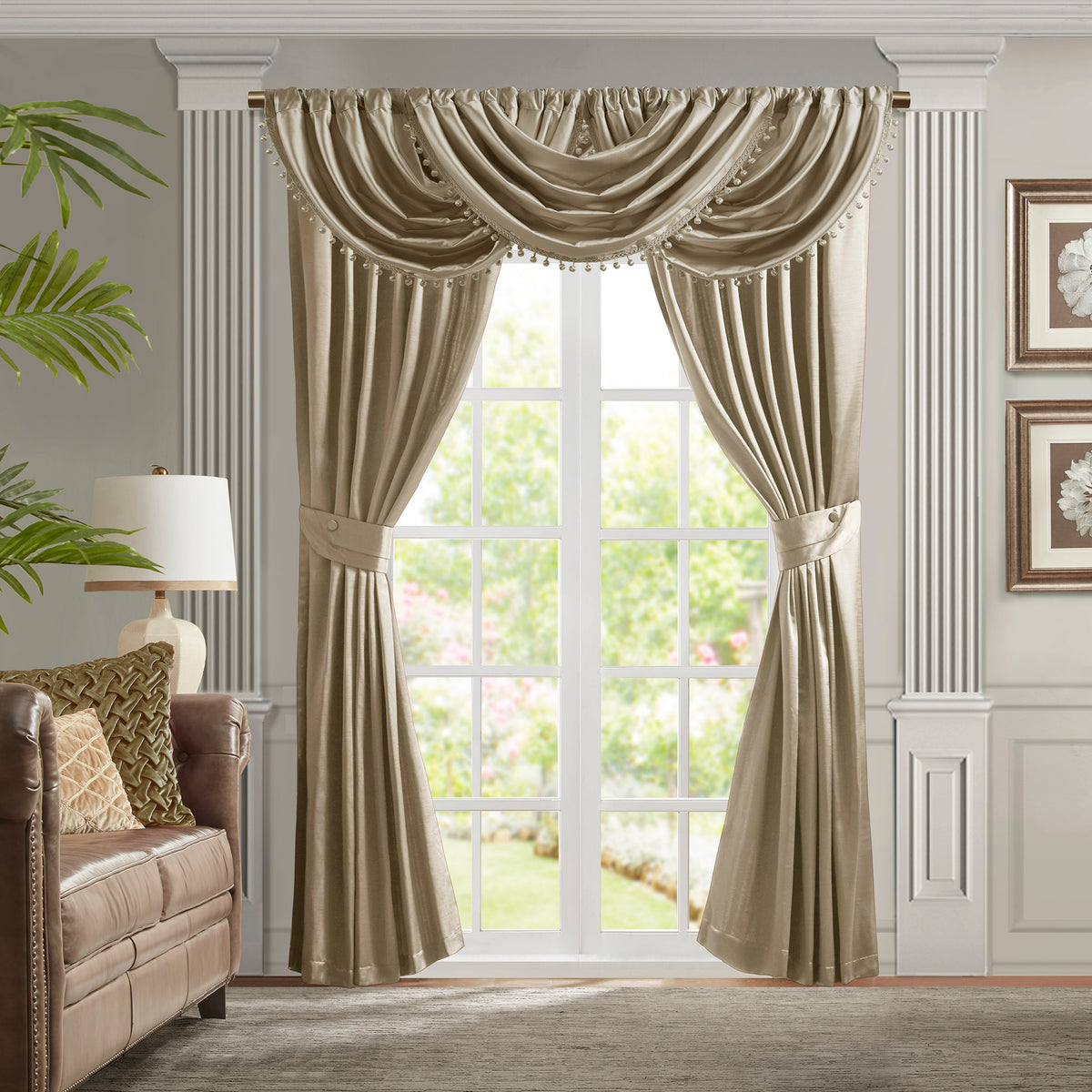 Avignon Waterfall Valance (Single) - Champagne