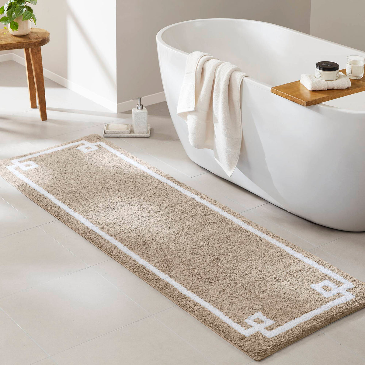 Evan Cotton Tufted Bath Rug - Taupe