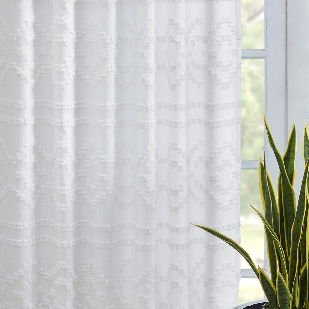 Annie Solid Clipped Jacquard Window Curtain