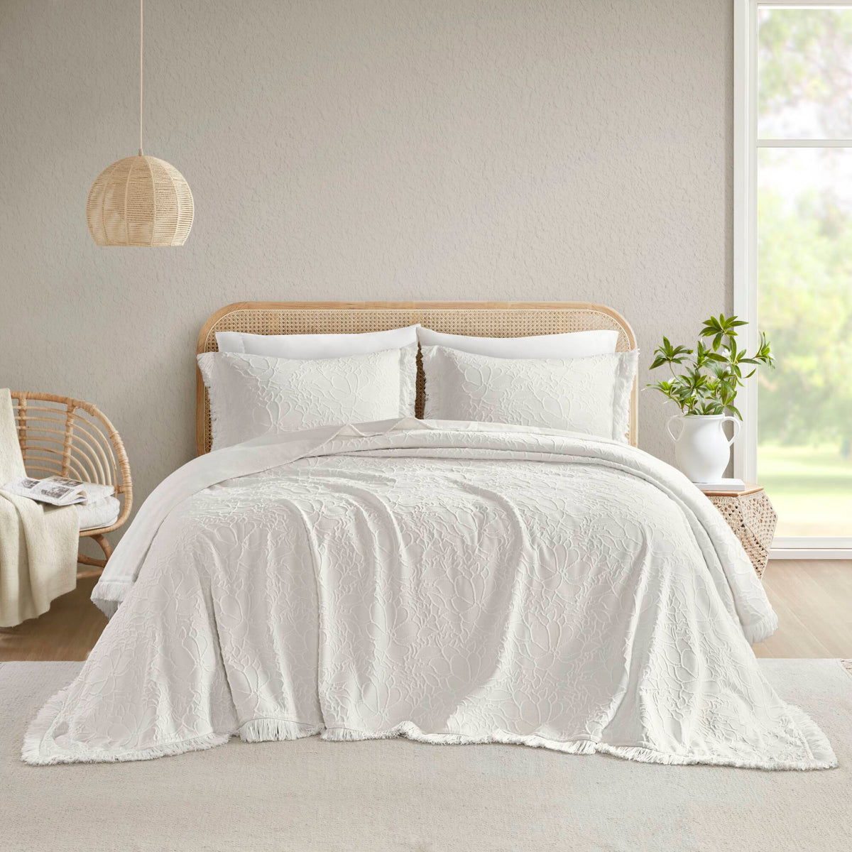 Willow Bedspread Set - White