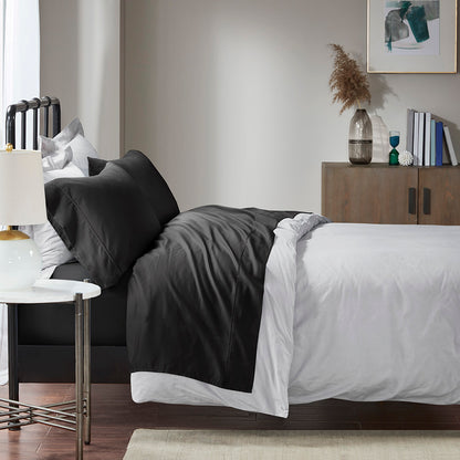 1500 Thread Count Cotton Blend 4 PC Sheet Set - Black