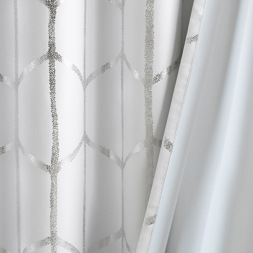 Raina Total Blackout Metallic Print Grommet Top Curtain