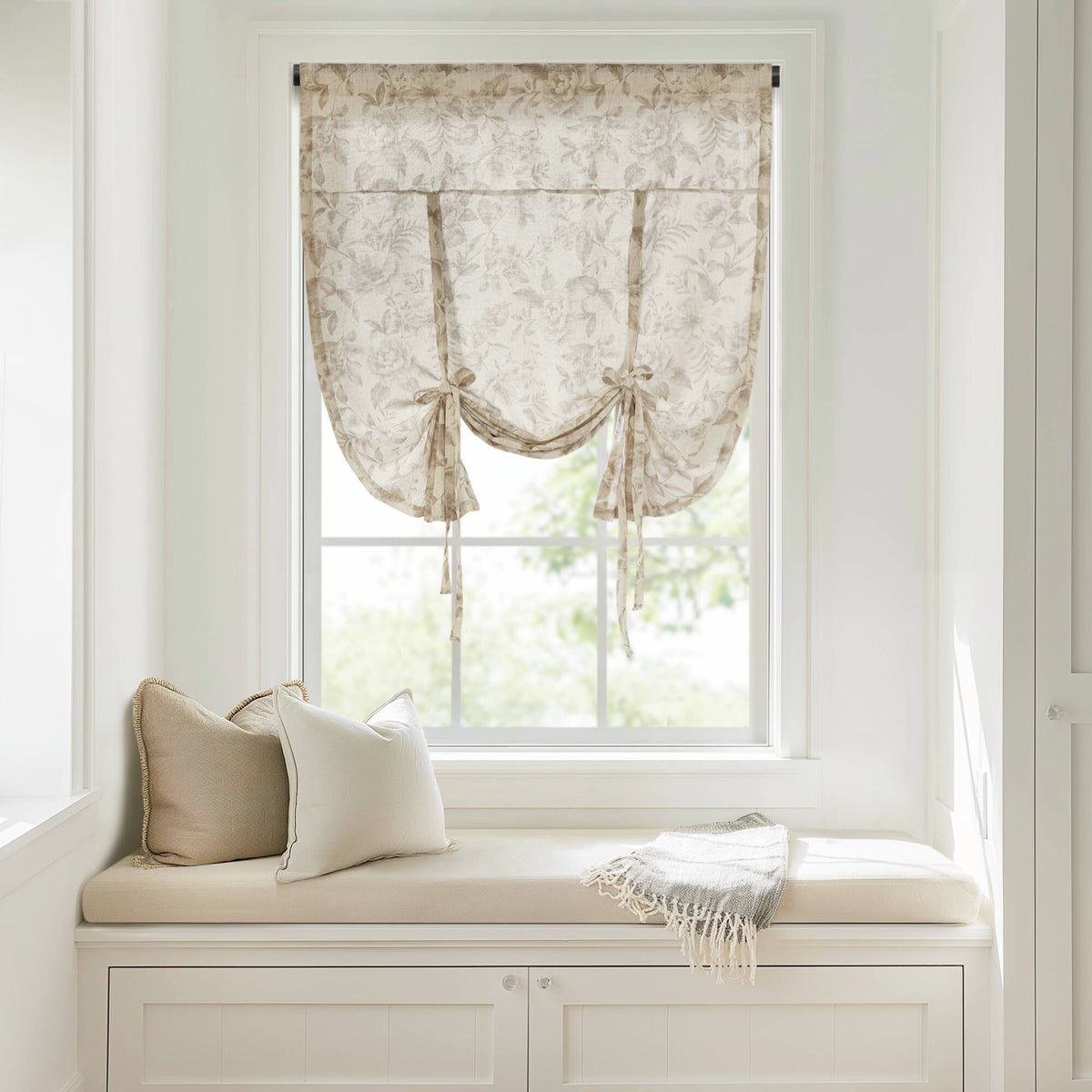Lana Floral Window Panel - Neutral