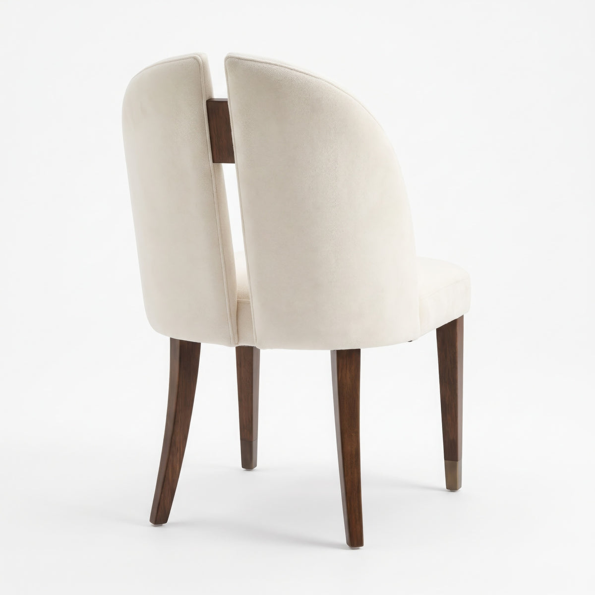Sabine Split Back Dining Chair with Metal Leg Caps - Ivory