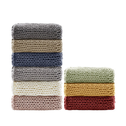 Chunky Double Knit Handmade Throw Blanket - Yellow