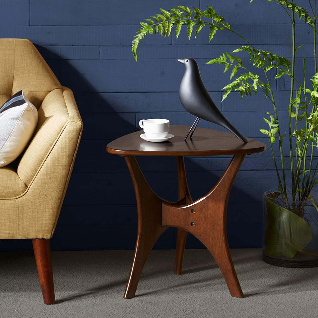 Blaze Triangle Wood End Table - Brown