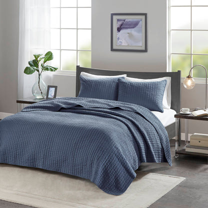 Keaton Quilt Set - Navy