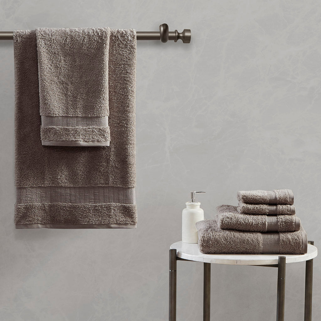 Luce 100% Egyptian Cotton 6 Piece Towel Set - Dark Taupe