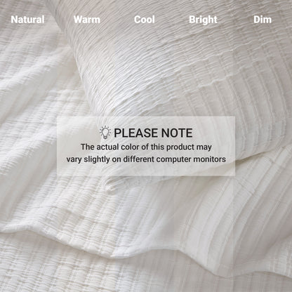 Hayden  3-Piece Cotton Blend Textured Knit Quilt Set - Off White