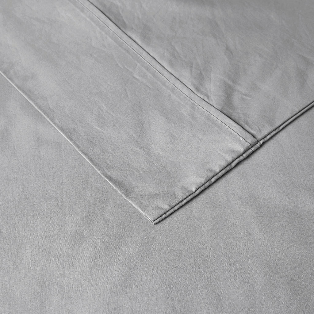 200 Thread Count Relaxed Cotton Percale Sheet Set - Grey