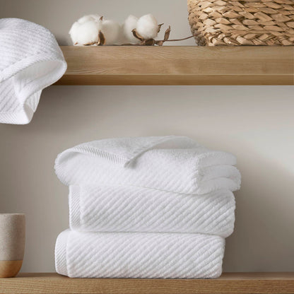 Diagonal Ribbed - White