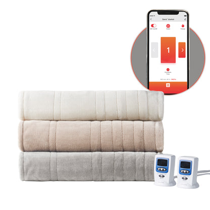 Microplush Heated Blanket with Wifi Technology - Taupe
