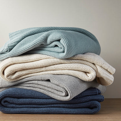 Bree Knit Blanket - Indigo