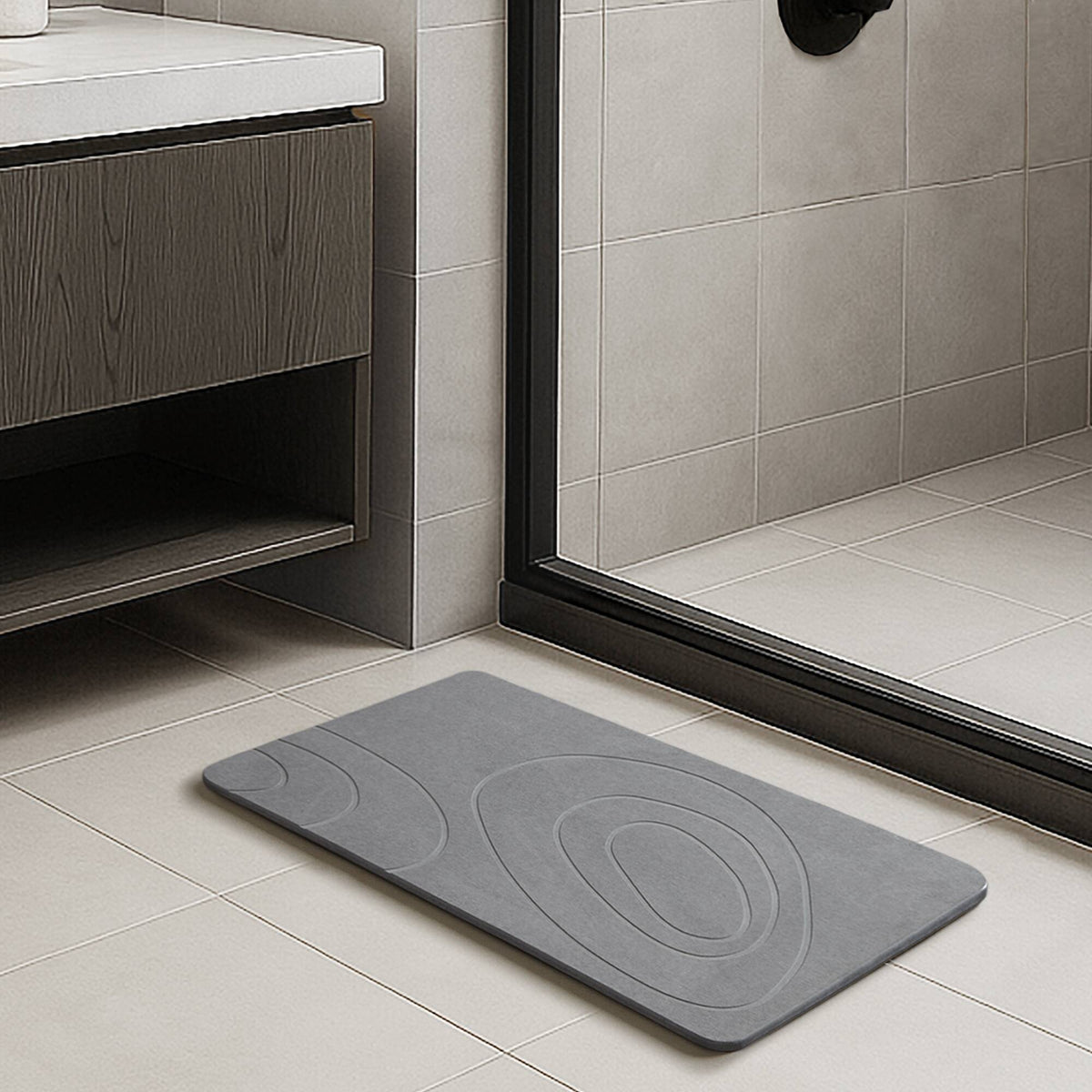 Diatom Bath Mat - Pebble Grey