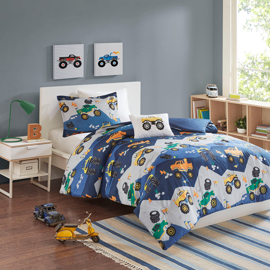 Nash Monster Truck Comforter Set - Blue