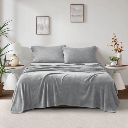 Soloft Plush Micro Plush Sheet Set - Grey