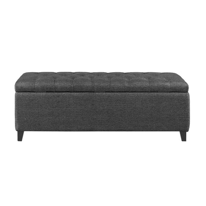 Shandra Tufted Top Upholstered Storage Bench - Charcoal