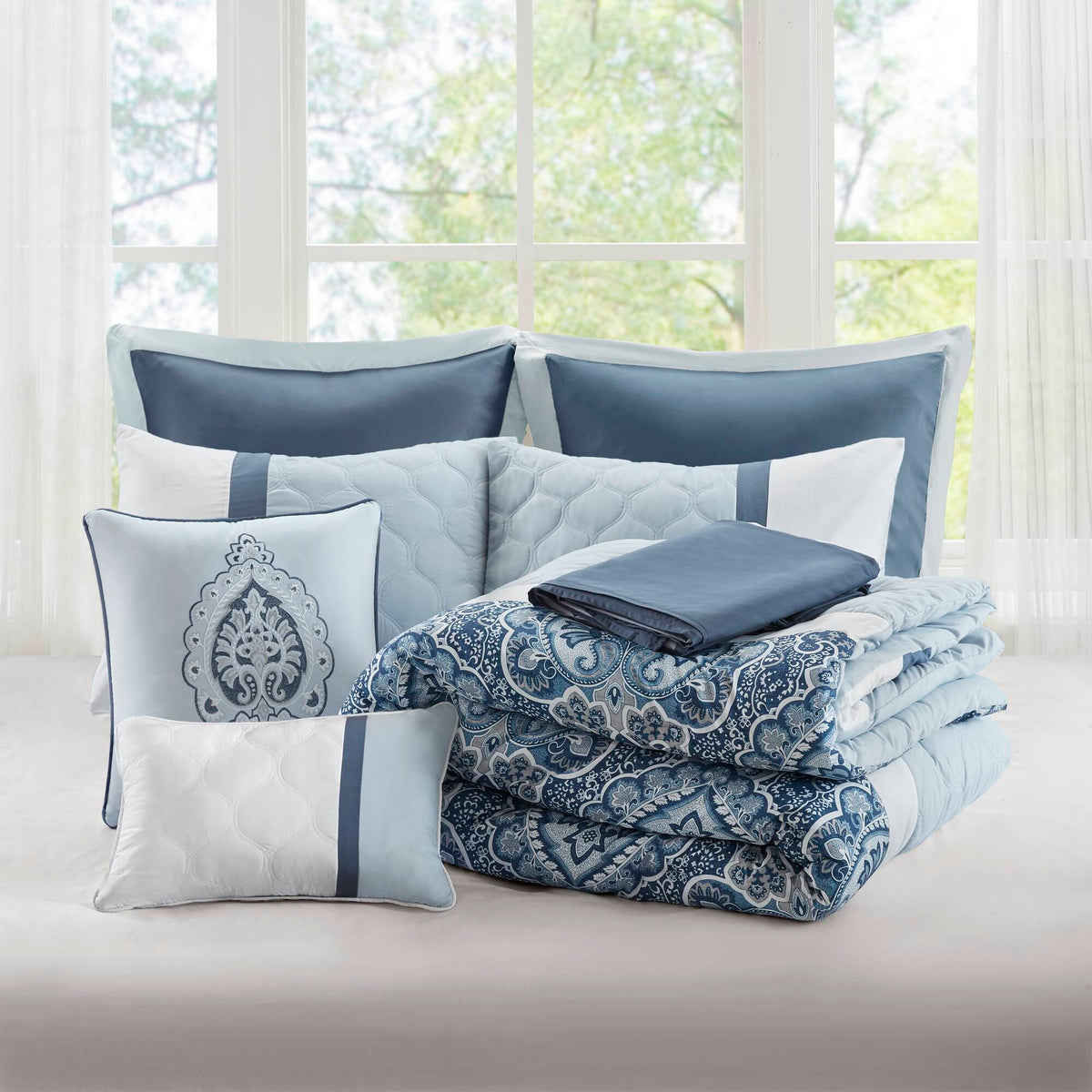 Shawnee 8 Piece Comforter Set - Blue